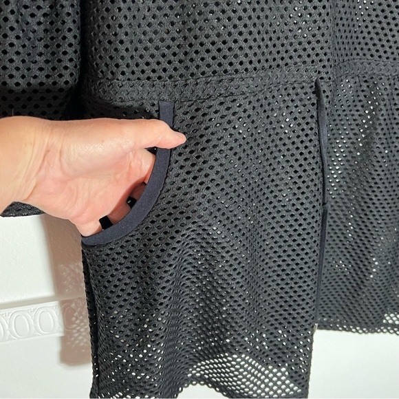 CALVIN KLEIN black sheer mesh swimsuit coverup bell sleeves large - Picture 3 of 11